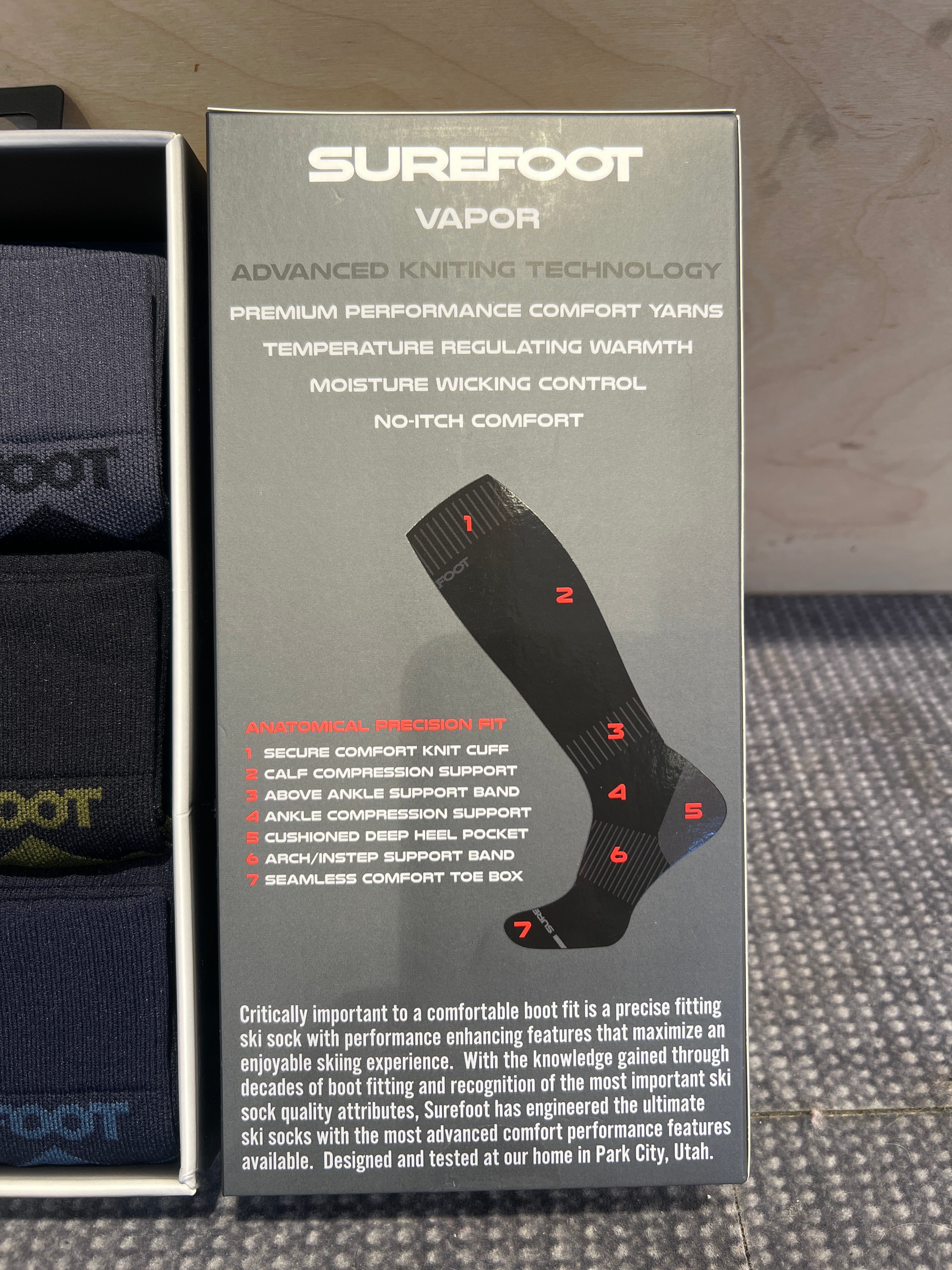 Alpinsokk herre Vapor Plus 3 Pakk Farge fra Surefoot