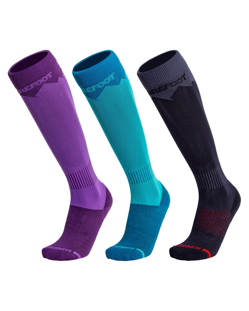 Surefoot Vapor Peaks 3-pakk dame: lilla, teal og sort